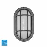 Euri Lighting EOL-WL13BK-2050e Bulkhead Outdoor Integrated LED Wall Light, 434 Lumens, 5000K Cool White, Energy Star