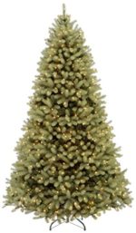 National Tree 9 Foot “Feel Real” Downswept Douglas Fir Tree with 900 Dual LED Lights and On/Off Switch, Hinged (PEDD1-312LD-90X)