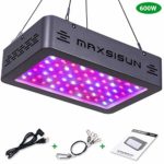 MAXSISUN 600W LED Grow Light, Full Spectrum LED Grow Lights for Indoor Plants Veg and Flowering, Hydroponics Growing System Plant Growing Lamps to Cover a 2x2ft Flower Area (60pcs 10W LEDs)