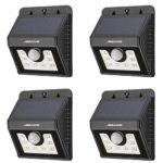 Mr Beams Solar Wedge 8 LED Security Outdoor Motion Sensor Wall Light, 4-Pack, Black