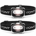 Spark LED Headlamp Flashlight (2 PACK) Super Bright Head Lamp Suitable for Running, Camping, Hiking, Climbing, Includes Red Light, Headlamp for Adults & Kids, Vont