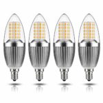 GEZEE  LED Candelabra Bulb, Non-Dimmable 100-Watt Light Bulbs Equivalent, 12W LED Candle Bulbs,Warm White 3000K Chandelier Bulbs, E12 Candelabra Base, 120V, 1200Lumens, 4.7in,Torpedo Shape(4 Pack)