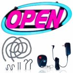 Led Open Sign for Business – Stand Out with 64 Super-Bright Color Combos to Match Your Brand, Programmable App – Neon Flash, or Scroll – 15 x 32 inch