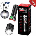 Hoplet Flashlight Rechargeable Flashlight Led Magnetic COB Flashlight High Lumen Include 18650 Battery 4 Models,Zoomable, Waterproof,Super Bright LED Flashlights USB Rechargeable for Camping Outdoor