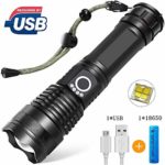[2020 Upgrade] Rechargeable 3000 High Lumens LED Tactical Flashlight(18650 Battery Included), Small Bright Handheld Light，5 Modes and Zoomable for Camping, Emergency, Hiking, Gift