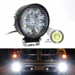 Led Driving Lights 27W 4 Inch Round Led Light Bar Pods 1PC Pack Led Work Light Flood Beam Off Road Light Bar Fog Lights Waterproof for Jeep Truck Tractor Car Boat Motorcycle ATV SUV 4WD (27W Round)