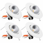 TORCHSTAR High CRI90+ 6 Inch Dimmable Gimbal Recessed LED Downlight, 10W (75W Eqv.), Energy Star, 2700K Soft White, 818lm, Adjustable LED Retrofit Lighting Fixture, 5 Years Warranty, Pack of 4