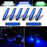 Botepon 8Pcs Led Rock Lights, Strip Lights, Wheel Well Lights, Led Underglow Kit for Golf Cart, Jeep Wrangler, RZR, Offroad, F150, F250, Snowmobile (Blue)