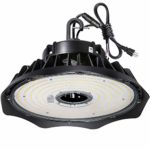 Hykolity 200W UFO LED High Bay Light Fixture, 26000lm 1-10V Dimmable 5000K 5′ Cable with US Plug DLC Complied [400W/750W MH/HPS Equiv.] Commercial Warehouse/Workshop/Wet Location Area Light