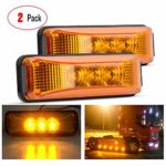 Nilight 2PCS 3.9″ 3 LED Truck Trailer Amber Light Front Rear LED Side Marker Lights Clearance Indicator Lamp Perfect Sealed Waterproof Surface Mounted LED Marker Light, 2 Years Warranty
