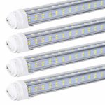 10 PCS-R17D/HO 8FT LED Bulb – Rotate V Shaped, 5000K Daylight 92W, 13500LM, 110W Equivalent F96T12/DW/HO, Clear Cover, T8/T10/T12 Replacement, Dual-End Powered, Ballast Bypass (10PCS R17D 5000K)