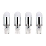Makergroup T5 T10 Wedge Base LED Light Bulbs 12VAC/DC 1Watt Warm White 2700K-3000K for Outdoor Landscape Lighting Deck Stair Step Path Lights and Automotive RV Travel Tailer Lights 4-Pack