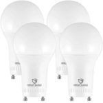 Great Eagle LED GU24 Base, A19 Shape, 9W (60W Equivalent), Dimmable, 3000K Soft White, 810 Lumens, UL Listed, Twist-in Light Bulb (4-Pack)