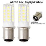 HGHC LED Ba15d 24V AC/DC 5W Daylight 6000K Double Contact Bayonet Bulb 1157 1076 1130 1176 1142 LED 35W Replacement Bulb for Car RV Camper Lighting(Pack of 2)
