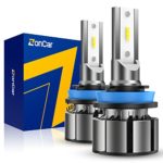 ZonCar H11 / H8 / H9 / H16 Led Headlight Bulbs, 2020, 2 Pcs/Kit, 12 CSP Chips, 6500K Xenon White Extremely Bright Light 12V.