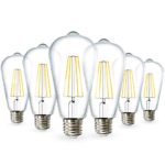 Sunco Lighting 6 Pack ST64 LED Bulb, Dimmable, 8.5W=60W, 3000K Warm White, Vintage Edison Filament Bulb, 800 LM, E26 Base, Restauarant or String Lights – UL, Energy Star