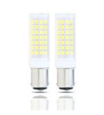 Lamsky Ba15d led Light Bulb 7.5W,B15 Double Contact Bayonet Base,120V Daylight White 6000K,75W 80W JD Type T3/T4 Halogen Bulb Replacement Bulb,Not Dimmable(2-Pack)