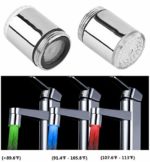 Cara 3 Color LED Light Changing Glow Temperature Sensor Shower Stream Water Faucet Tap for Kitchen Bathro om (2 PCS)