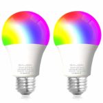 Smart Alexa Light Bulbs, SAUDIO WiFi LED Bulbs RGB Color Changing Bulbs, Compatible with Siri,Alexa,IFTTT and Google Home Assistant, No Hub Required, A19 E26 Multicolor 2 Pack