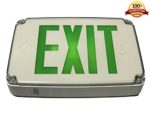Ciata Lighting Green LED Compact Outdoor Exit Sign for Wet Location with Battery Backup