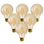 LED Edison Bulb 7W Dimmable G25 E26 Base Soft Warm White 2500K 60w Equivalent Vintage Filament Light Decorative Bulbs for Chandeliers Pendant Home Office Hotel Bar or Restaurant 6-Pack by LeDspirit