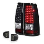 VIPMOTOZ Black Housing LED Tail Light + Full-LED License Plate Lamp Assembly Replacement Bundle For 2003-2006 Chevy Silverado 1500 2500 3500 Pickup Truck