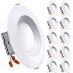 Freelicht 10 Pack 5/6 Inch Slim LED Downlight with Junction Box, 15W=110W, 1200 LM, Dimmable, 5000K Daylight Recessed Lighting, Simple Retrofit Installation – ETL