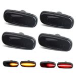 RUXIFEY Sequential Dully Bed LED Side Marker Lights Front Rear Fender Sidemarker Lamp Compatible with 2003-2009 Dodge Ram 2500 3500 Smoked, Pack of 2