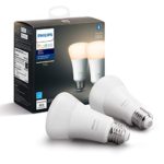 Philips Hue White 2-Pack A19 LED Smart Bulb, Bluetooth & Zigbee compatible (Hue Hub Optional), Works with Alexa & Google Assistant – A Certified for Humans Device