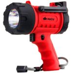 NoCry 18W Waterproof Rechargeable Flashlight (Spotlight) with 1000 Lumen LED, Detachable Red Light Filter, Wall and Car Charger Attachments, Red