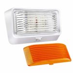BlueFire Super Bright LED RV Porch Light RV Exterior Lights Porch Utility Light 12V Replacment Light with ON/OFF Switch, Clear and Amber Removable Lens for RV, Trailer, Camper (1 Pack)
