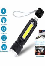 USB Rechargeable Led Flashlight, Magnetic Flashlights With COB Flash Light, Small Tactical Flashlight Bright Zoomable for Camping Emergency Use