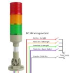 Industrial Signal Light Column LED Alarm Round Red Yellow Green 3 Layers Tower Light with Sound DC 24V Adjustable Continuous Light or Flashing Light