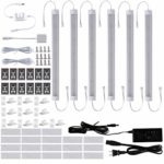 Under Counter LED Lighting Kit, LABOREDUCER 6 pcs 11 Inches DC 24V Dimmable Kitchen Cabinet Light Strips, 18W 1800LM Plug in LED Light Fixture for Cabinet, Counter, Closet Day White 5000K (6 Bars)