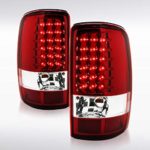 Autozensation For Chevy Suburban Tahoe/GMC Yukon Denali XL Red/Clear LED Tail Lights Pair