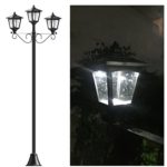 Kanstar 72″ Street Vintage Outdoor Garden Triple Solar Lamp Post Light Lawn – Adjustable (Renewed)