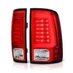 VIPMOTOZ Premium OLED Tube Tail Light Lamp For 2009-2018 Dodge RAM 1500 2500 3500 – [Factory Incandescent Model] – Rosso Red Lens, Driver & Passenger Side