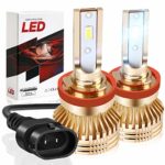 H11/H8/H9 LED Headlight Bulbs, KeShi 60W 12000LM Extremely Bright IP68 Waterproof Conversion Kit, H11 LED Fog Light/High/Low Beam with TX3570 LED Chips Cooling Fan, 6000K Xenon White, Pack of 2