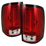 For 07-13 Sierra 1500 07-14 Sierra 2500HD 3500HD Red Clear LED Tail Lights Brake Lamps Replacement