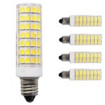 [4-Pack] 8W e11 led Bulb 100W 75W Equivalent dimmable, 1000lm Daylight 6000K JD T4 E11 Mini Candelabra Bulb for Chandelier Ceiling Fan Light Bulb