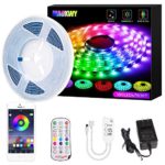 Led Light Strip, MAOWXY 19.7ft UL Certified Music Sync Rope Lights APP Controlled Color Changing Led Strip Lights with 16 Million Dimmable Colors for Room Bedroom Kitchen TV Party, 3 Way Controls