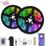 LED Strip Lights, 32.8ft 300 LEDs Color Changing Rope Lights 5050 RGB Light Strips with APP Waterproof Tape Lights Sync with Music Apply for Home Kitchen Party Christmas Decoration