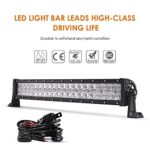 Auxbeam 22 Inch LED Light Bar Curved 120W LED Off Road Driving Lights Spot Flood Combo Fog Lamp 5D Lens with Wiring Harness for Pickup Jeep Car Trucks SUV ATV UTV Ford
