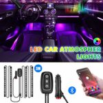 Interior Car Lights,LED Strip Lights for Cars Upgrade Two-Line Design Waterproof APP Controller Lighting Kits with Wireless Remote Control & Music Sensor, DC 12V