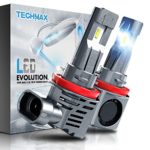 TECHMAX H11 LED Headlight Bulb,Small Design 60W 10000Lm 6500K Xenon White ZES Chips Extremely Bright H8 H9 Conversion Kit of 2
