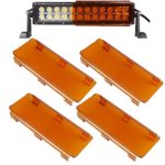 Lightronic 4pcs 8inch Amber Cover Offroad Protective Double Row Led Light Bar Cover Lens (8inch, amber)