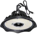 Hykolity 150W UFO LED High Bay Light Fixture, 19500lm 1-10V Dimmable 5000K 5′ Cable with US Plug DLC Complied [250W/400W MH/HPS Equiv.] Commercial Warehouse/Workshop/Wet Location Area Light