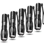 Tactical Flashlight 5 Pack Tac Light Torch Flashlight As Seen on TV XML T6 Tactical Flashlight Brightest LED Flashlight with 5 Modes Adjustable Waterproof Flashlight for Biking Camping
