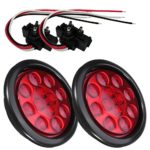 NEW SUN 2PC 4″ Round LED Trailer Stop Turn Tail Lights 12 Diodes Red LED Sealed Waterproof Lens