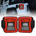 American Modified LED Tail Lights, JL Look Tailights w/Running Light, Brake Turn Signal Lamp and Reverse Lamps Function for 2007-2018 Jeep Wrangler JK/JKU, Pair (Smoked Lens)